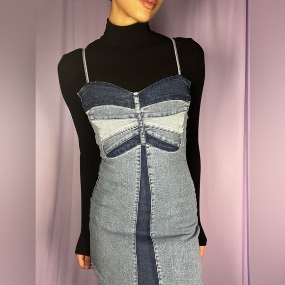 Blue Denim Maxi Dress - Picture 3 of 14